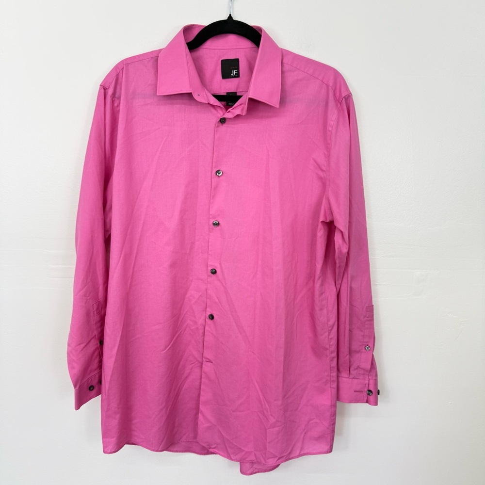JF J.Ferrar Bold Pink Men's Dress Shirt F2